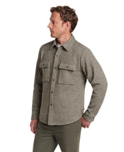 Knit Shirt Jacket in Kambaba Olive