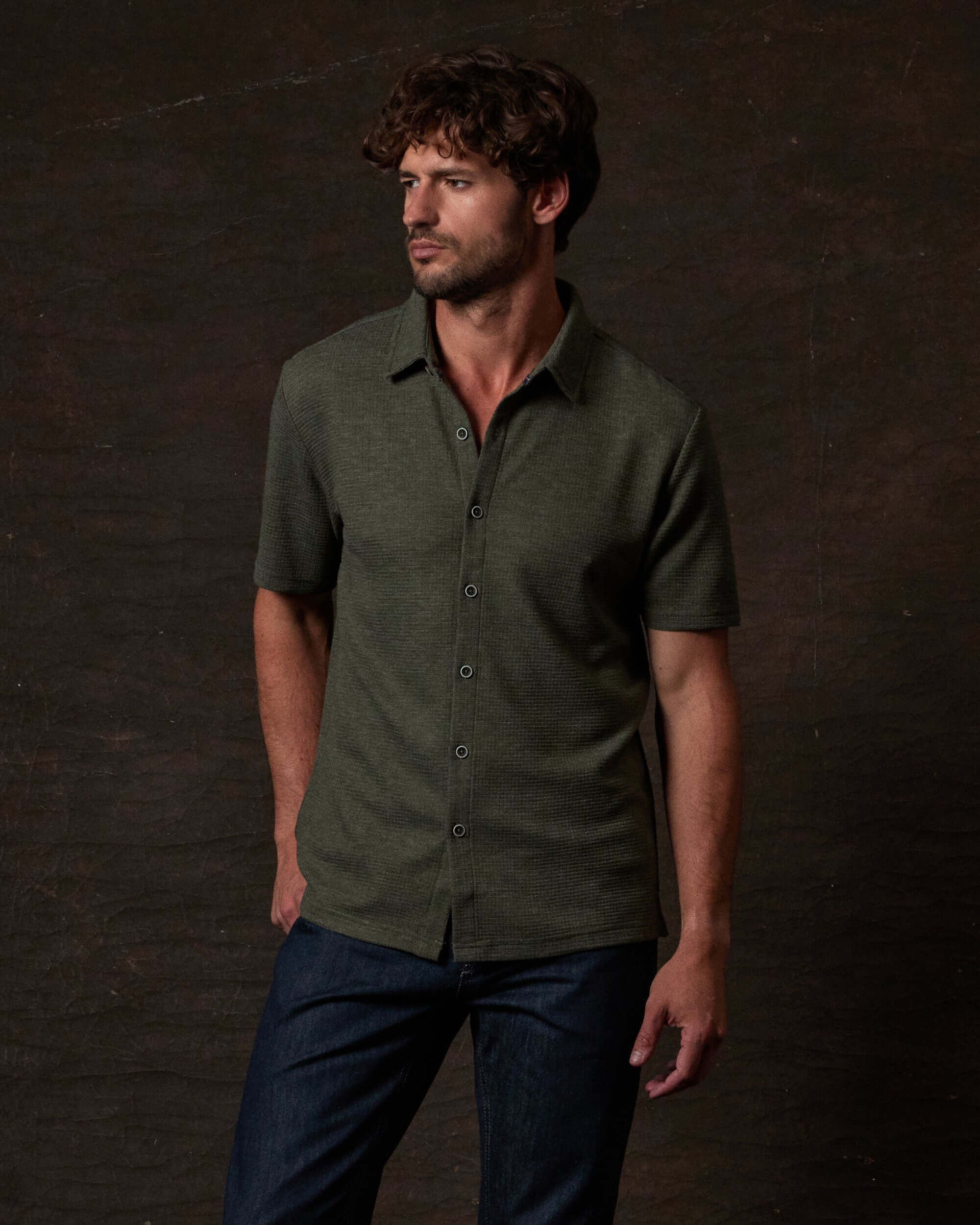 Short Sleeve Waffle Coat front Tee | Weatherproof® Vintage