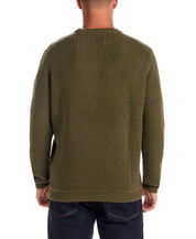 Cardi Stitch Crew Neck Sweater in Moss