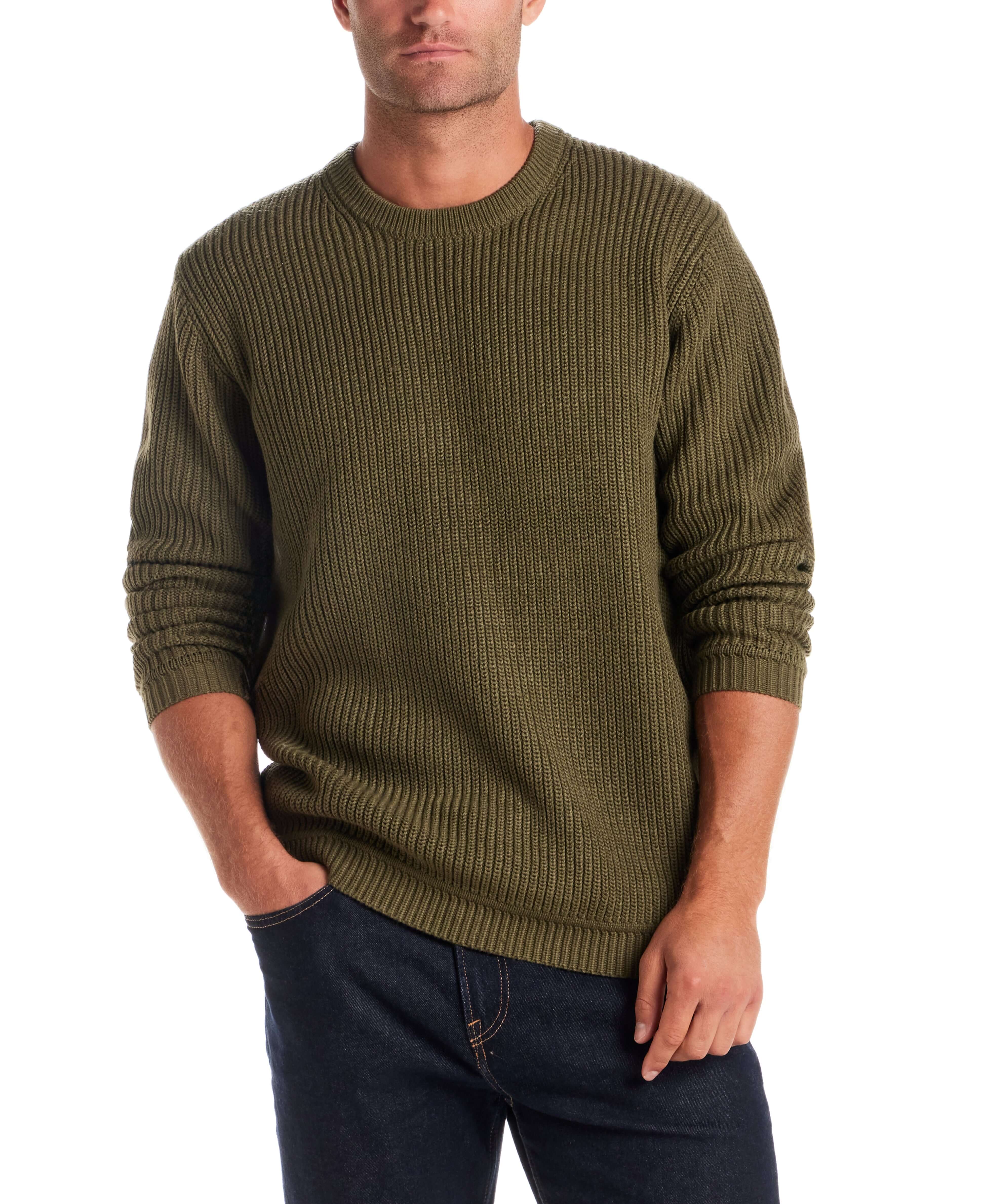 Cardi Stitch Crew Sweater in Moss | Weatherproof® Vintage