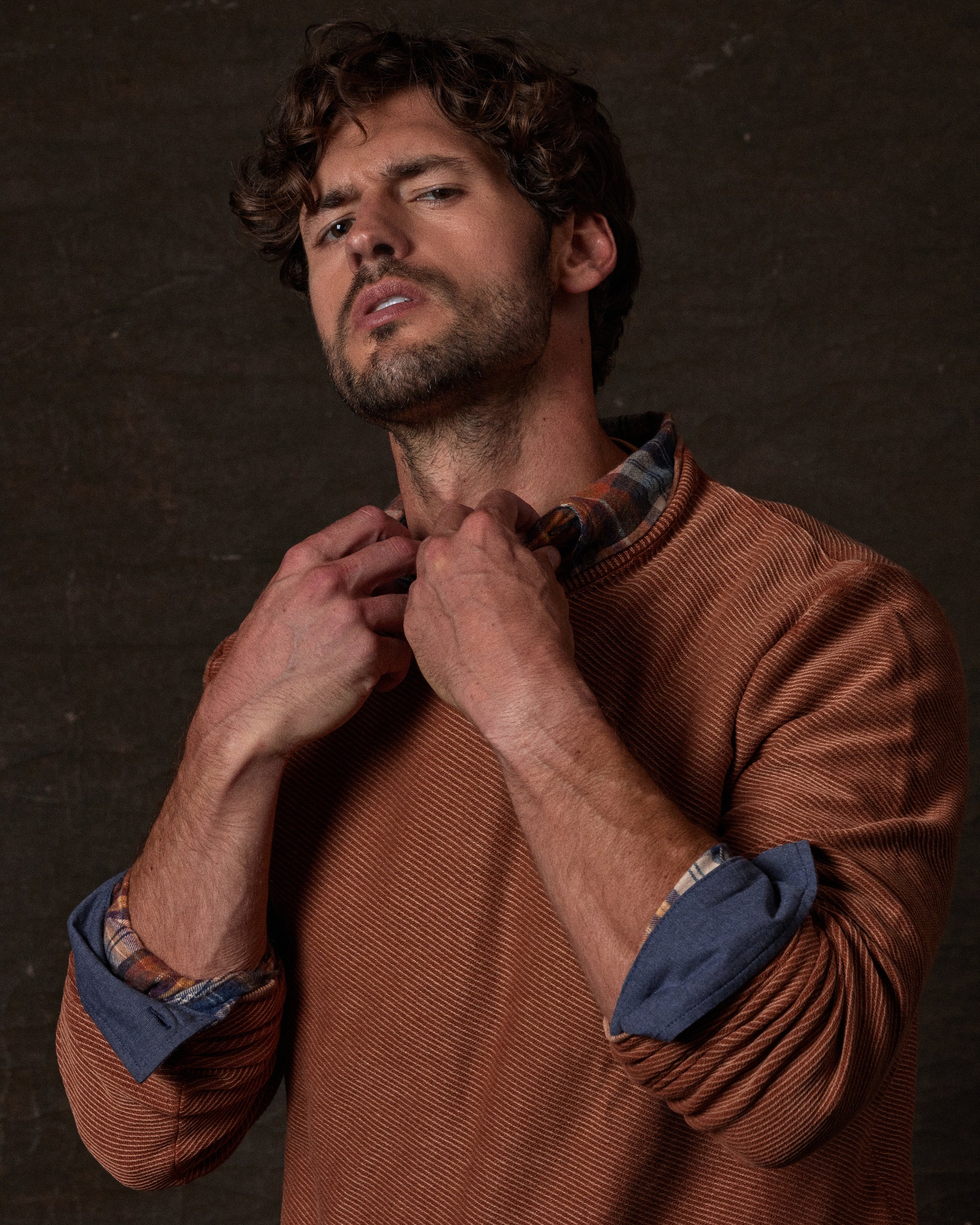 Twill Stonewash Sweater in Gingerbread