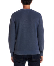 Vertical Rib Stonewash Sweater in Pageant Blue