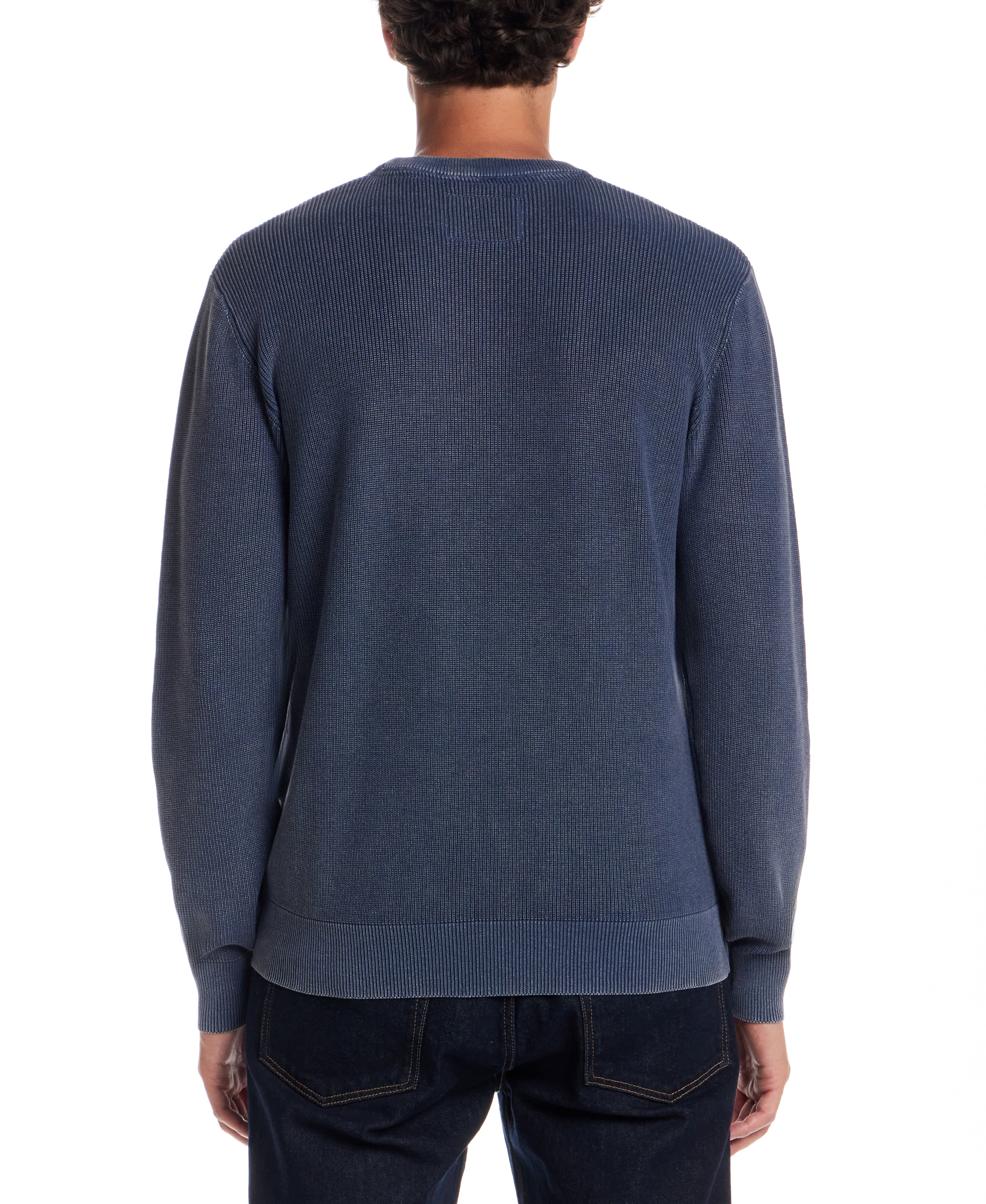 Vertical Rib Stonewash Sweater in Pageant Blue