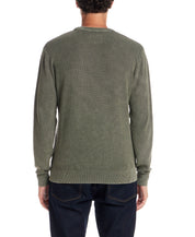 Vertical Rib Stonewash Sweater in Dark Pine