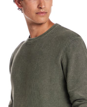 Vertical Rib Stonewash Sweater in Dark Pine