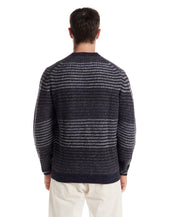Mixed Stripe Crew Neck in Denim Mix