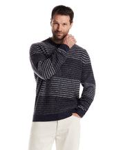 Mixed Stripe Crew Neck in Denim Mix