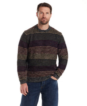Mixed Stripe Crew Neck in Burgundy Mix
