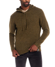 Boucle Hoodie Sweater in Moss