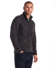 Chunky Shawl Collared Pullover in Charcoal Heather