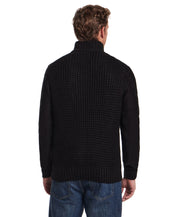 Chunky Shawl Collared Pullover in Black