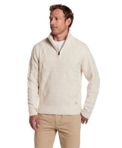 Chunky Shawl Collared Pullover in Ecru