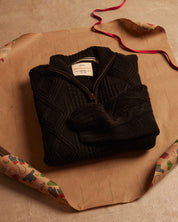 Chunky Shawl Collared Pullover in Black