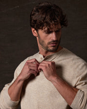 Textured Roll Neck Sweater in Oatmeal