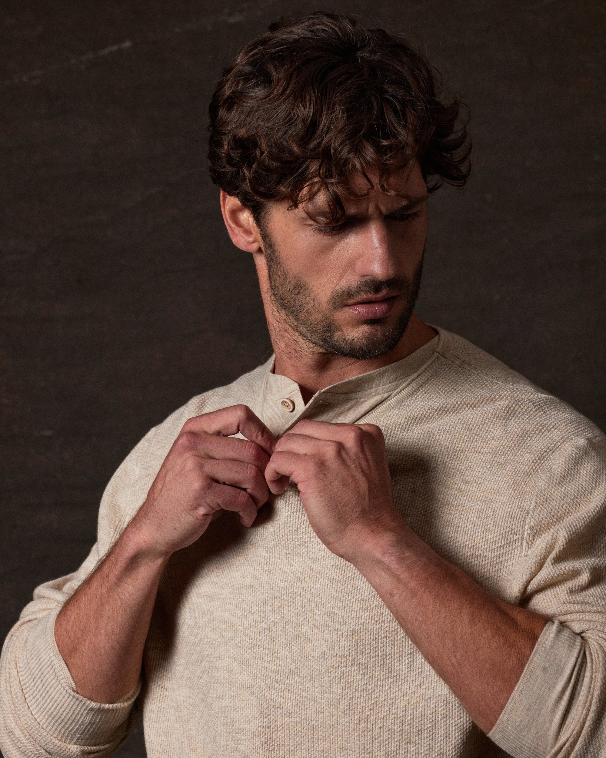 Textured Roll Neck Sweater in Oatmeal