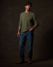 Textured Roll Neck Sweater in Tea Leaf
