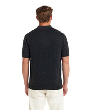 Diamond Sweater Polo in Black