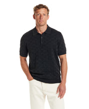 Diamond Sweater Polo in Black
