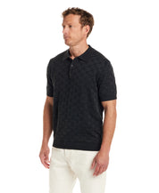 Diamond Sweater Polo in Black