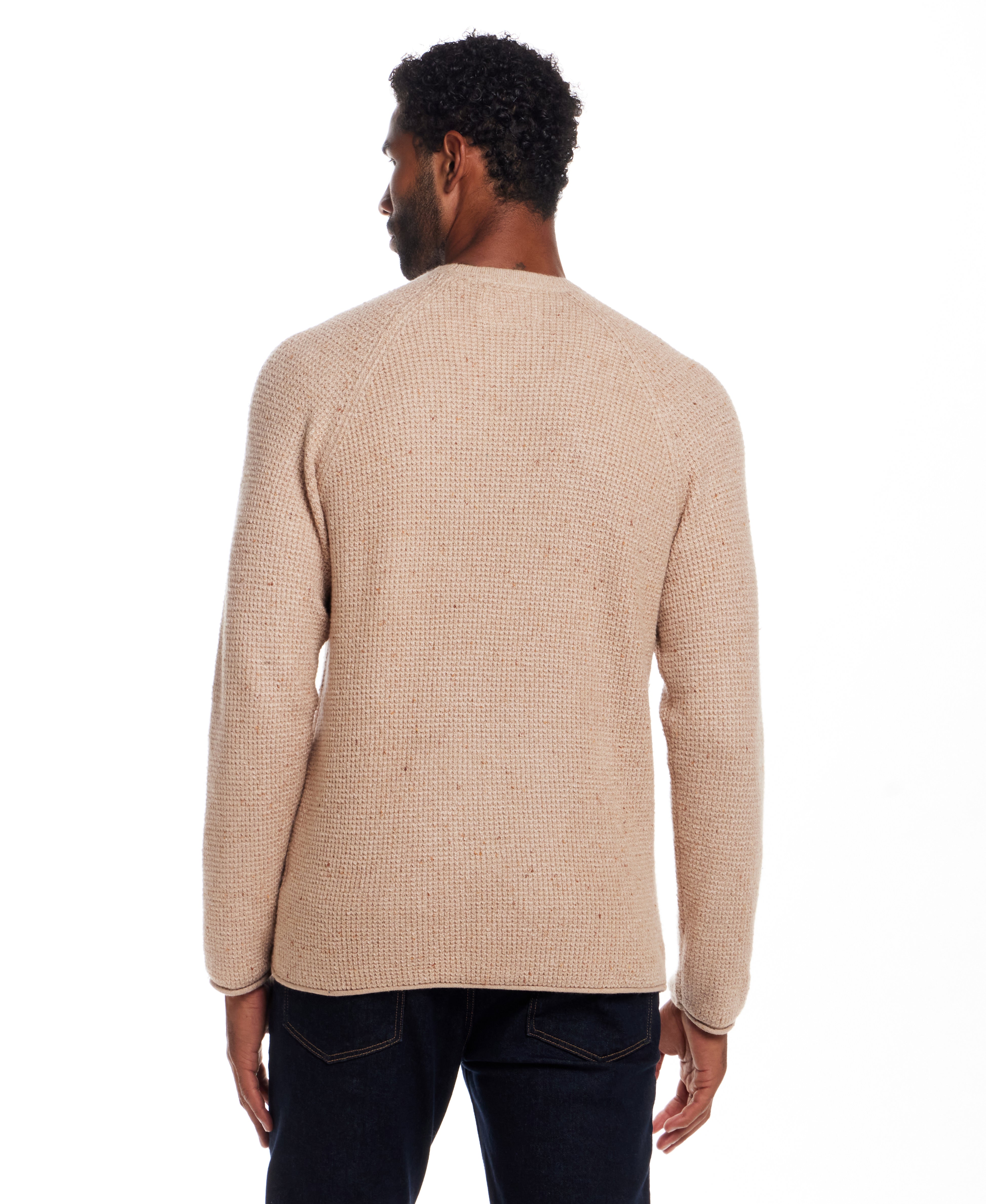 Waffle Crewneck Sweater in Fawn