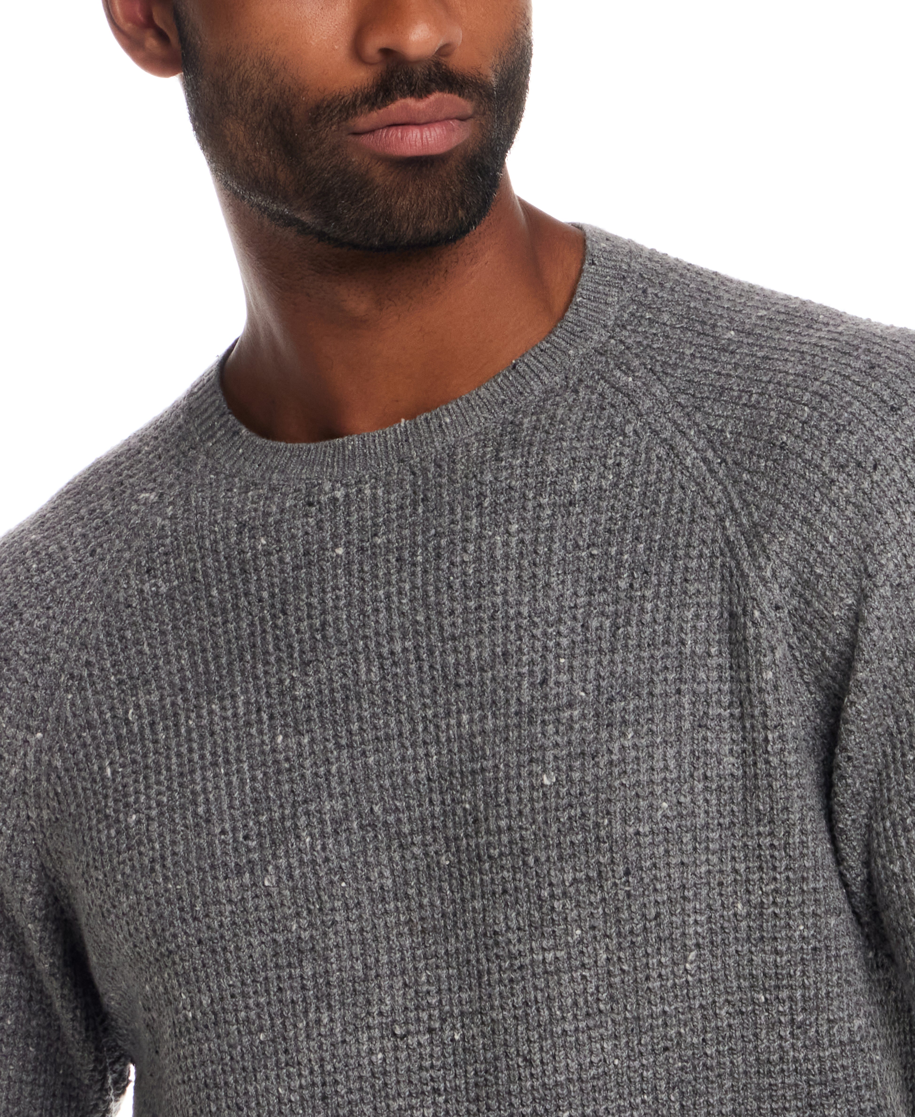 Waffle Crewneck Sweater in Grey