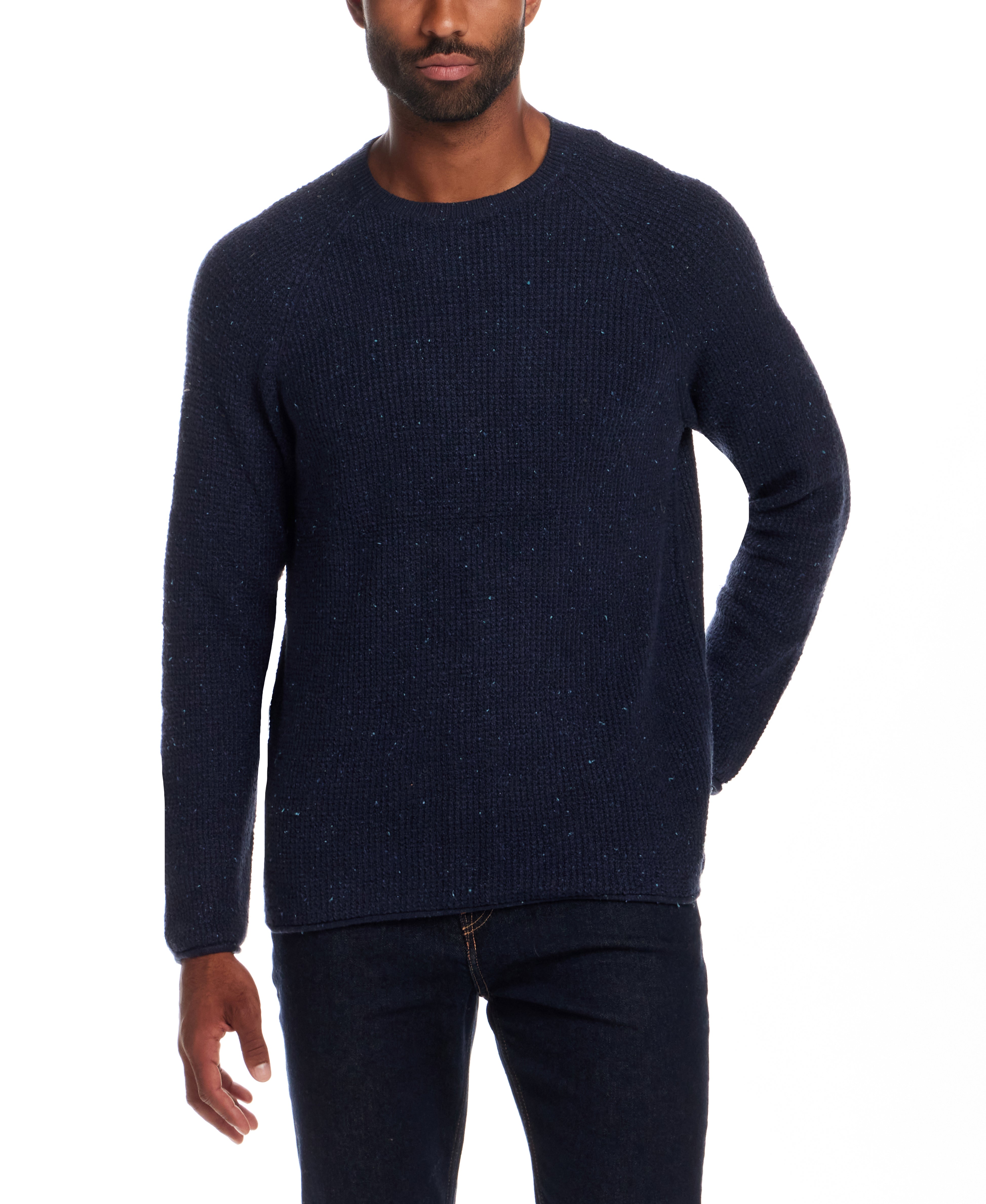 Waffle Crewneck Sweater in Seaborne