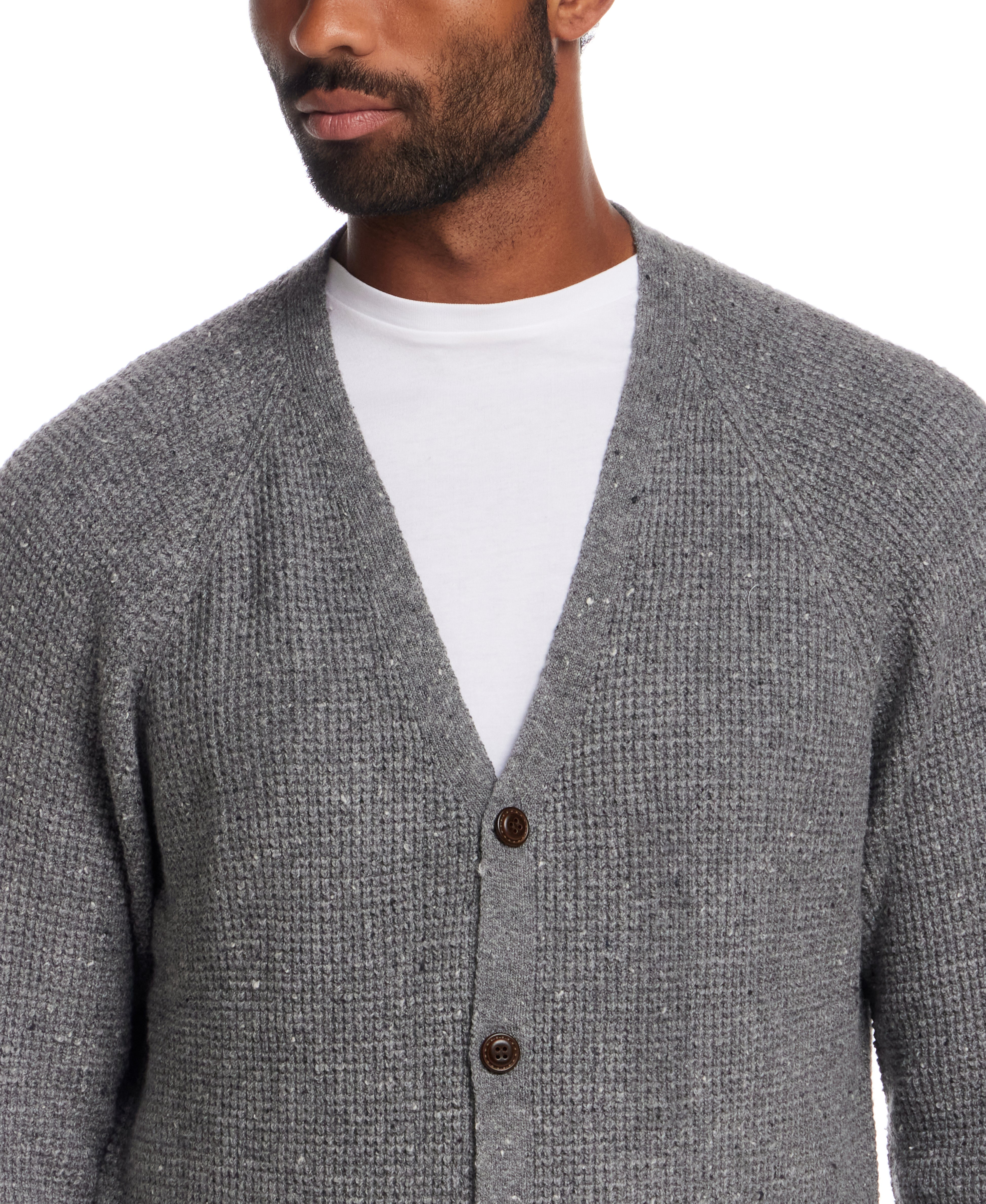 Waffle Cardigan in Grey