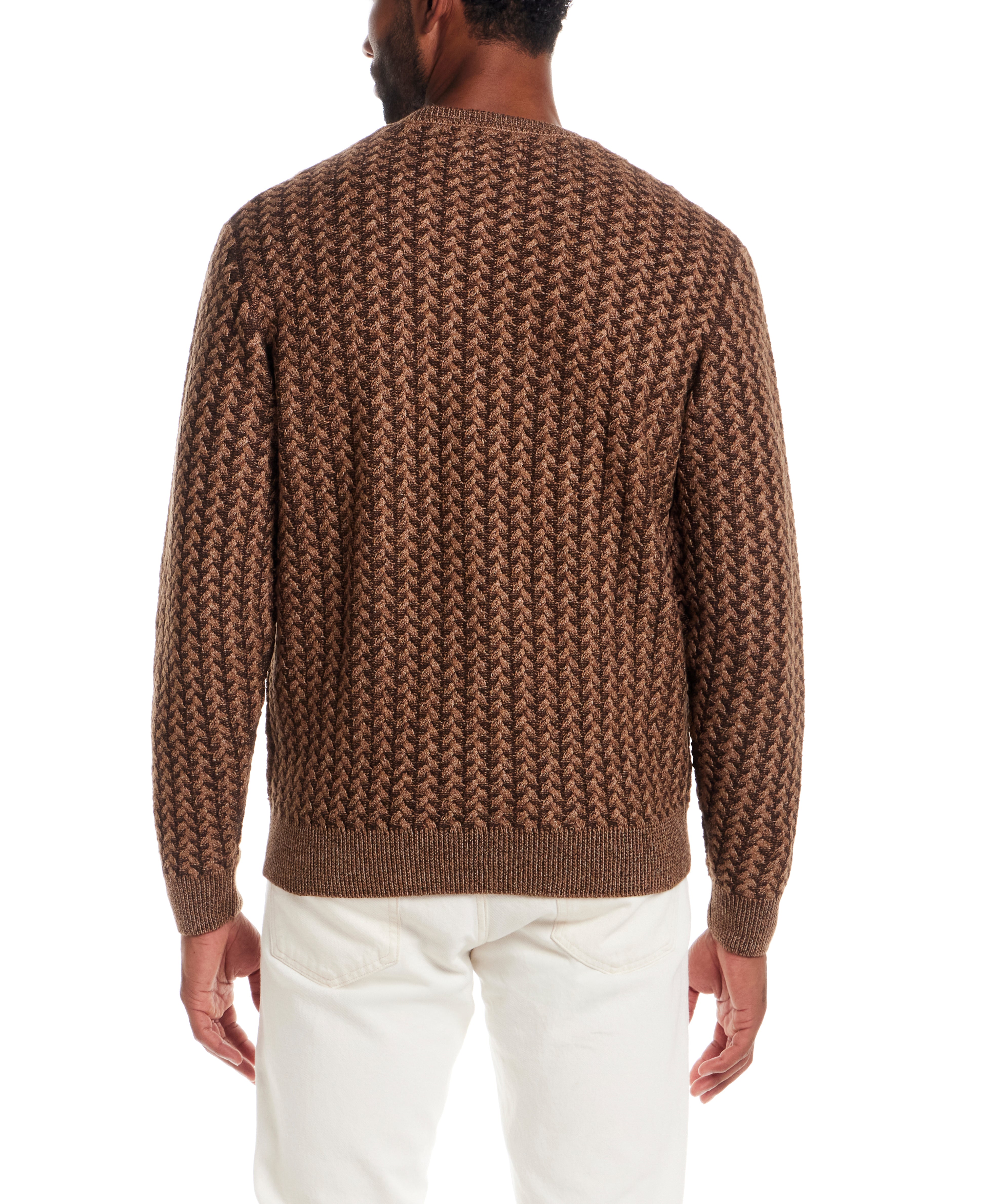 Braided Crewneck Sweater in Vicuna
