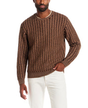 Braided Crewneck Sweater in Vicuna