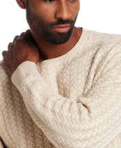 Braided Crewneck Sweater in Whitecap