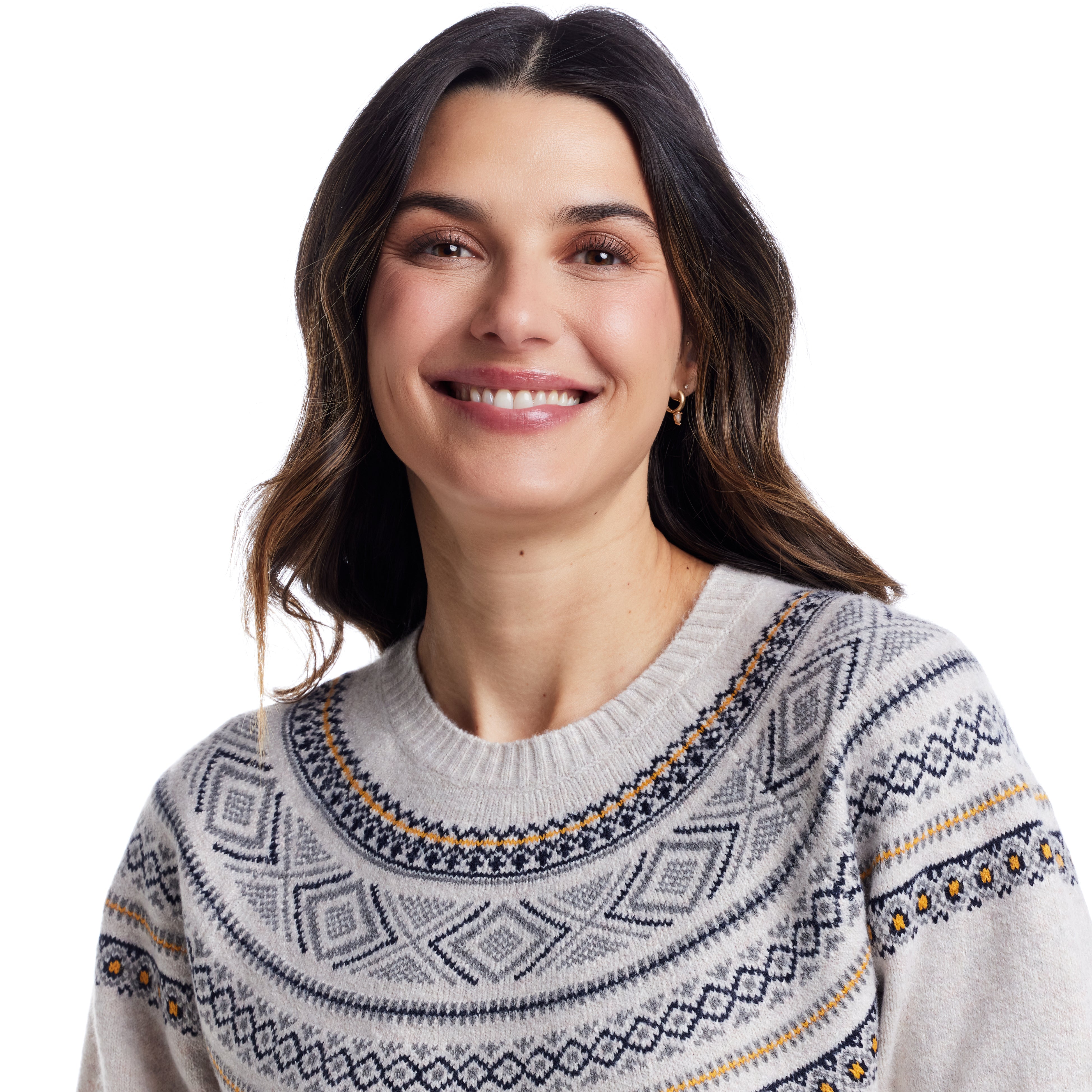 Women's Fair Isle Sweater in Cream