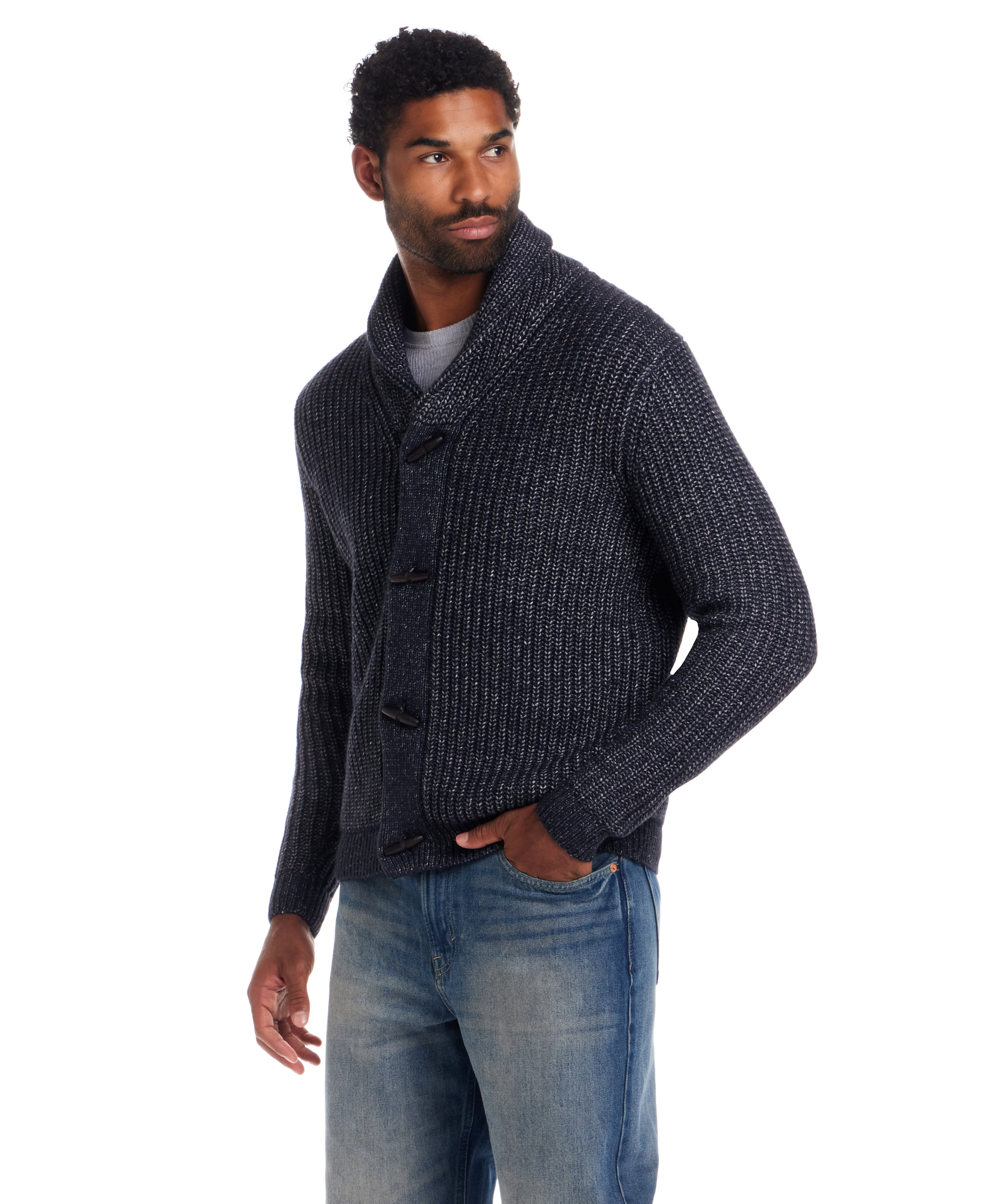 Alpaca Blend Cardigan in Indigo