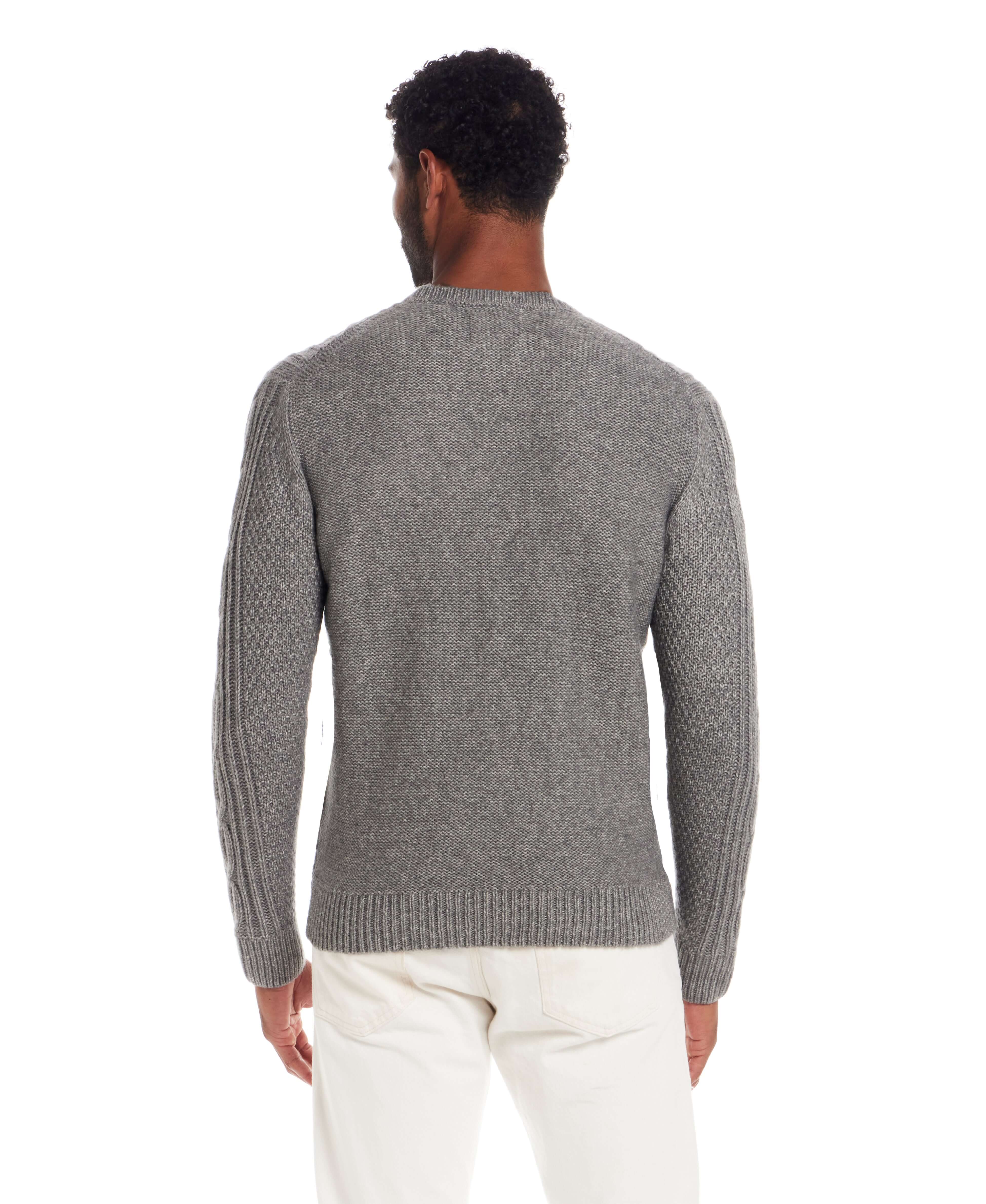 Alpaca Blend Cable Knit Crew in Charcoal | Weatherproof® Vintage