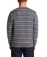 Fuzzy Striped Crew in Denim