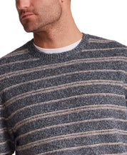 Fuzzy Striped Crew in Denim