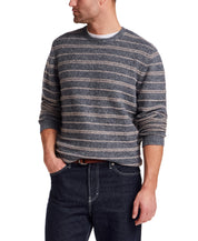 Fuzzy Striped Crew in Denim