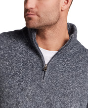 Fuzzy Quarter Zip Sweater in Denim