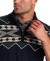 Southwest Quarter Zip Sweater in Dark Navy
