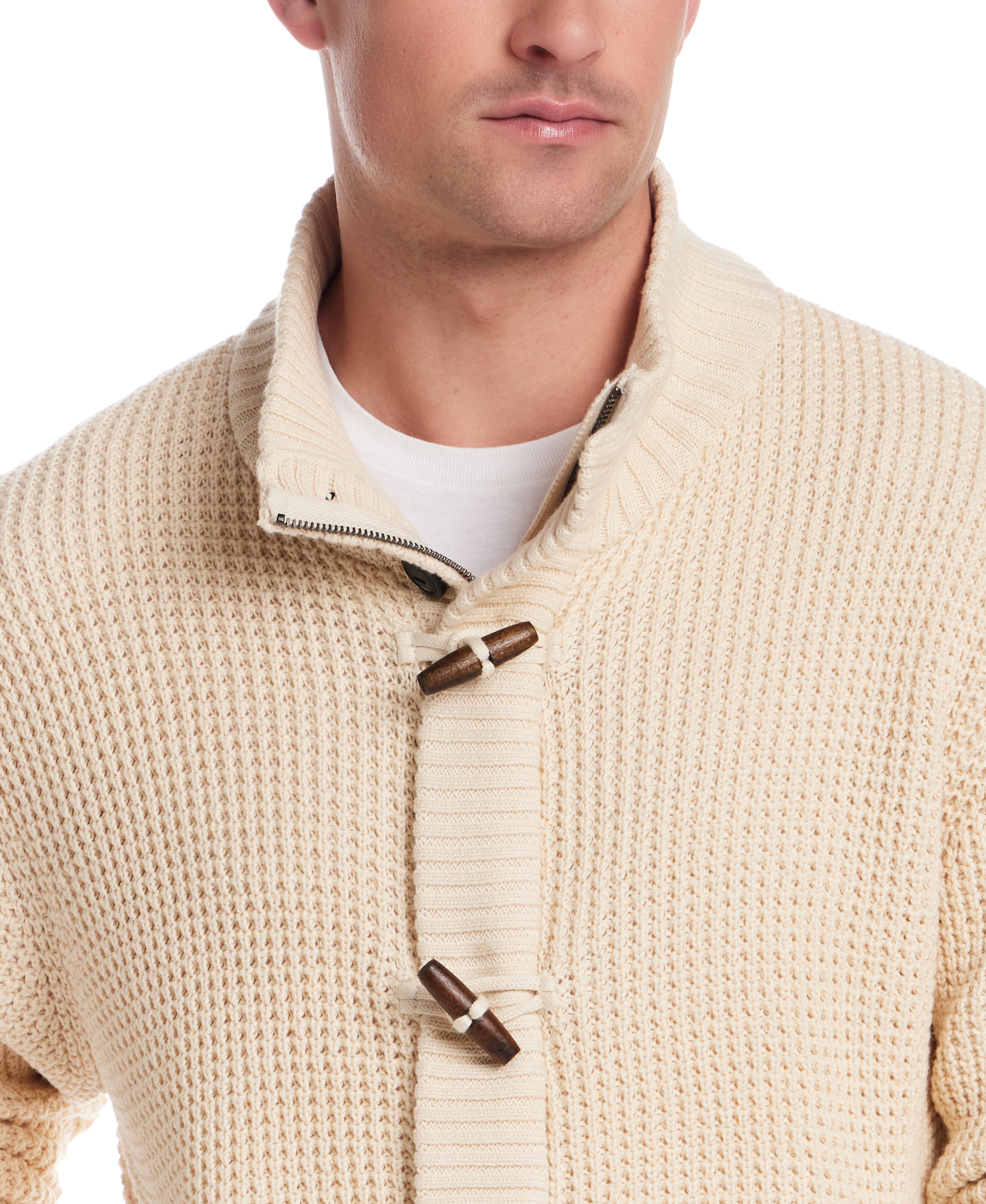 Tuck Stitch Sweater Jacket in Whitecap