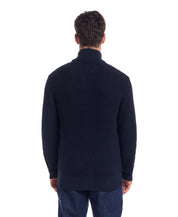 Tuck Stitch Sweater Jacket in New Navy