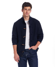 Tuck Stitch Sweater Jacket in New Navy