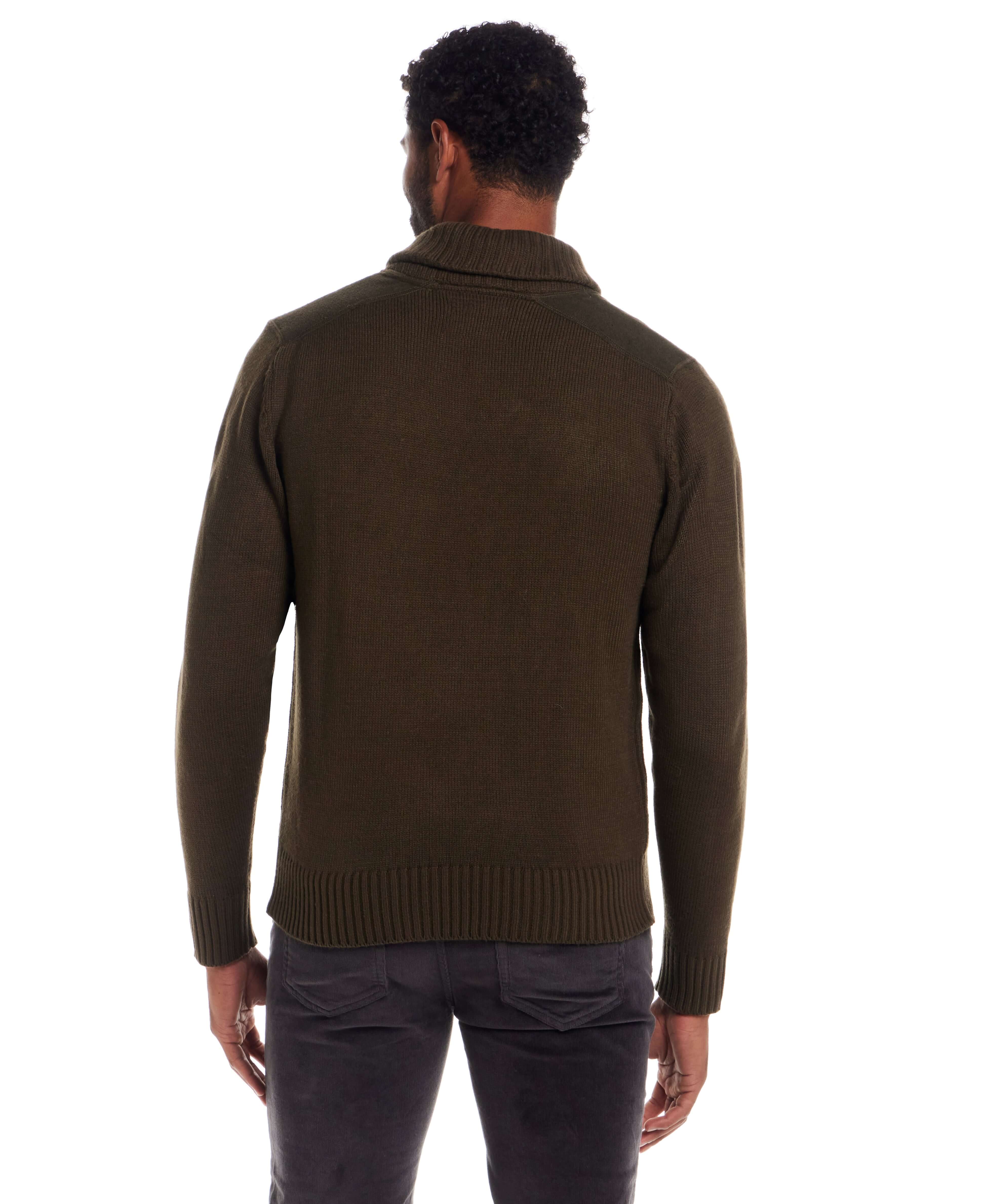 Shawl Collar Toggle Pullover in Military Olive | Weatherproof® Vintage