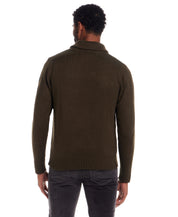 Shawl Collar Toggle Pullover in Military Olive