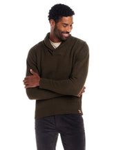 Shawl Collar Toggle Pullover in Military Olive
