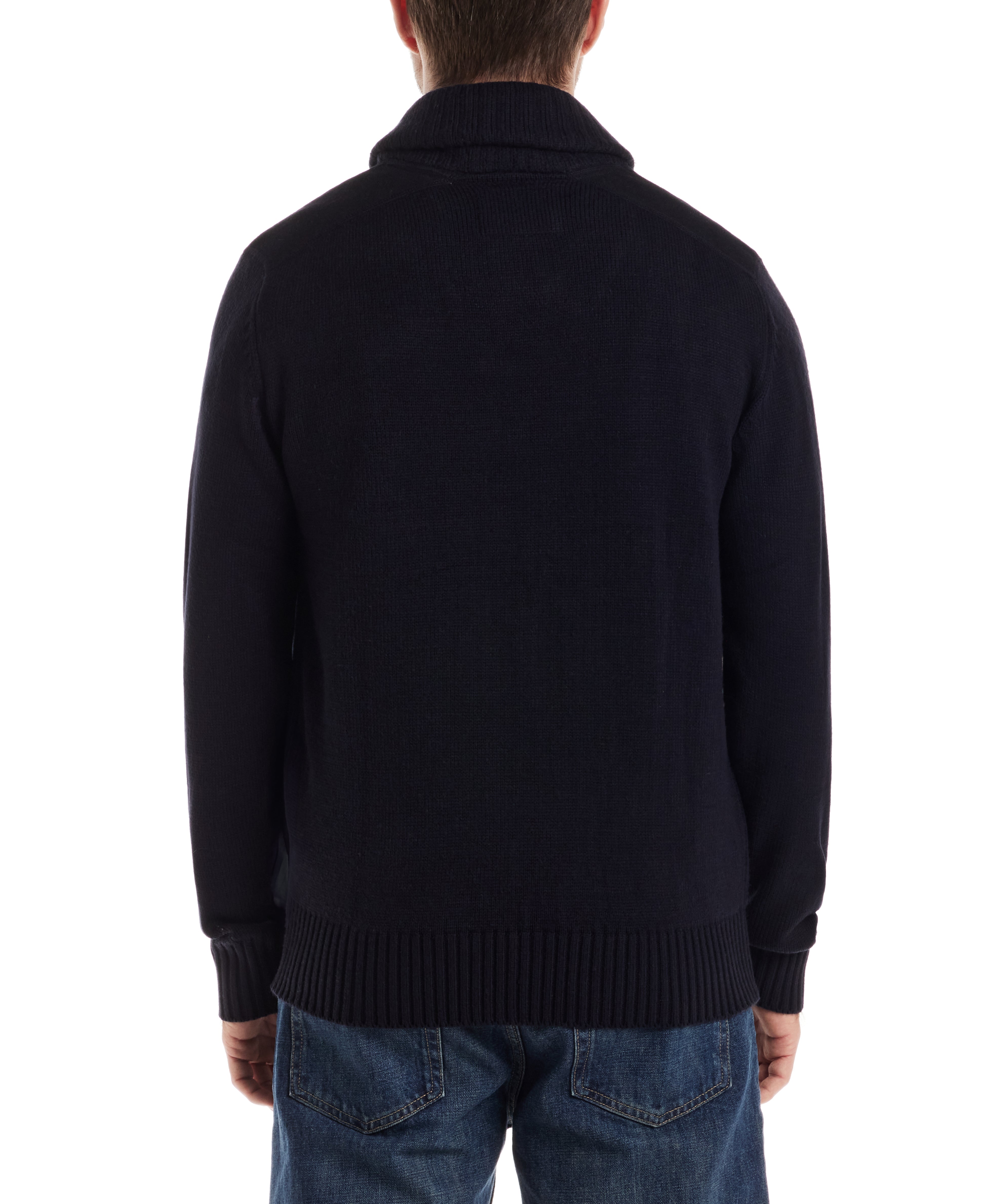 Shawl Collar Toggle Pullover in Navy