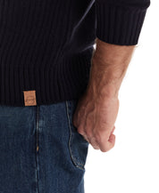 Shawl Collar Toggle Pullover in Navy