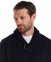 Shawl Collar Toggle Pullover in Navy