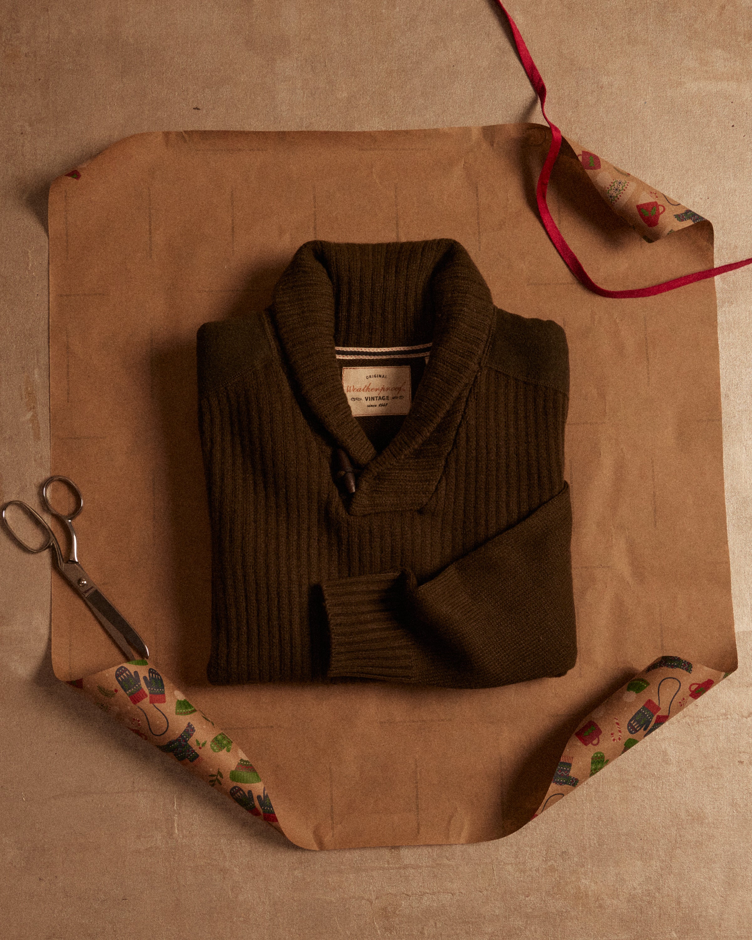 Shawl Collar Toggle Pullover in Military Olive