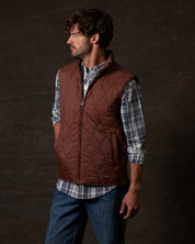 Hexagon Quilted Lightweight Vest in Cappuccino