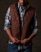 Hexagon Quilted Lightweight Vest in Cappuccino